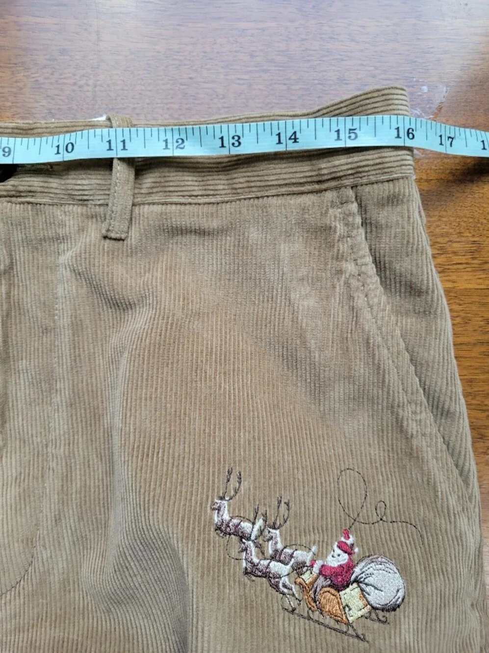 J Crew Relaxed-fit corduroy pant with Santa embroidery CO460 Size 32 NWT